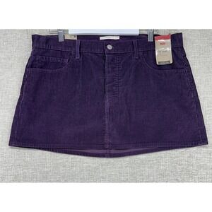 Levi's Skirt Womens 33 Purple Icon Corduroy Mini Mid Rise 5 Pocket Casual